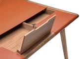 Rectangular wooden and leather writing desk SCRIBA AMURA
