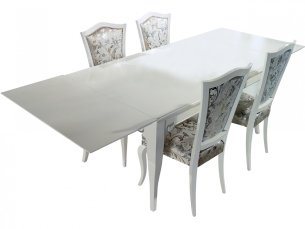 Dining table (200/300x100) white AIDA BAMAR