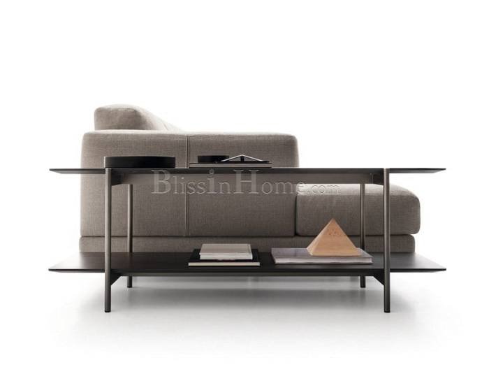Rectangular wooden coffee table with integrated magazine rack ERYS DITRE
