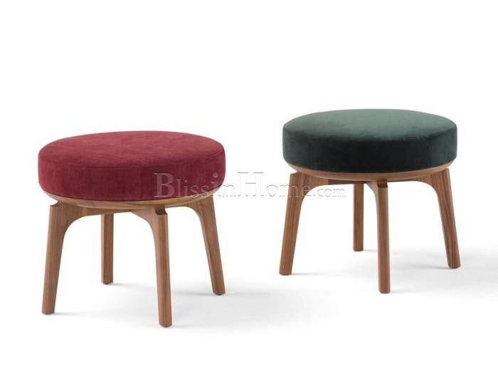 Low upholstered fabric stool OLGA AMURA