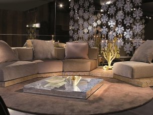 Sofa sectional curved velvet MANTELLASSI NOMADE