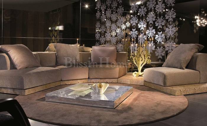 Sofa sectional curved velvet MANTELLASSI NOMADE