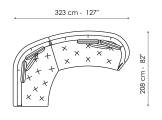 Sectional curved sofa LOVY BONALDO