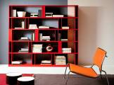 Bookcase Brera red EMMEBI