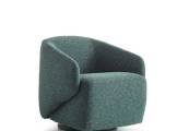 Swivel easy chair fabric with armrests DIXI AERRE
