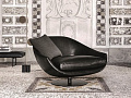 Swivel armchair leather with removable cover AVI 3 DESIREE