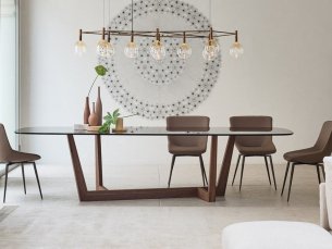 Rectangular ceramic or glass dining table ART WOOD BONALDO