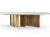 Dining table rectangular With Marble Top ACHILLE ELLEDUE T 1110/MA