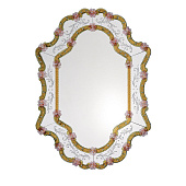 Wall Mirror Vetrai Amber/Pink Murano Glass FRATELLI TOSI