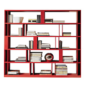 Bookcase Brera red EMMEBI