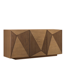 Sideboard Geometric-Style 3-doors Dark/Light brown EPOCART