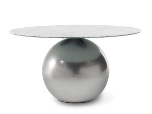 Round dining table ceramic top with metal base CIRCUS BONALDO