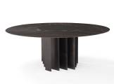 Round dining table marble with metal sheet base EXILIS AMURA