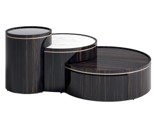 Nesting tables 3 in 1 in Ebony ANTONELLI ATELIER (CALVIN, CARL & CLAY)