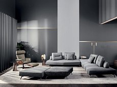 Broadway sofa corner leather grey 01BD2C5