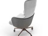 Office chair swivel Brera gray and white on Castors CASA COVRE