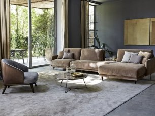 Sectional sofa fabric with chaise longue ELLIOT DITRE