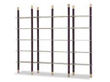Open freestanding leather bookcase MIKADO BAXTER