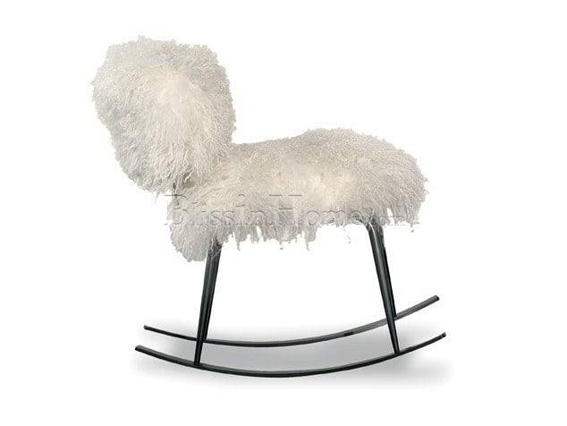 Rocking fur easy chair NEPAL BAXTER