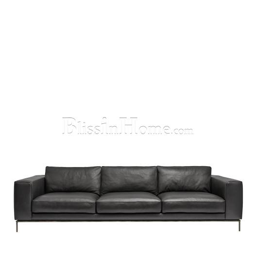Sofa Roger black leather DAYTONA