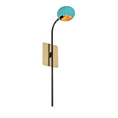 Wall Sconce B Tulip turquoise and gold Leaf BRONZETTO
