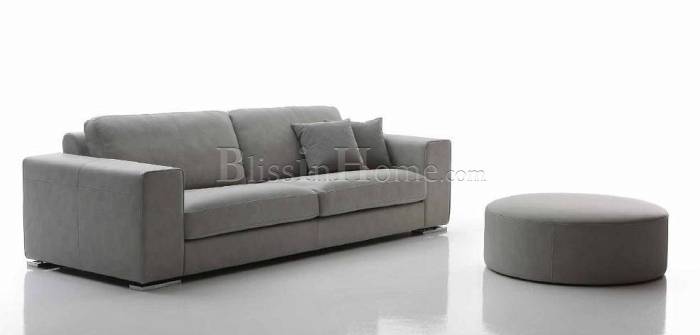 Sofa 3 seat leather Manhattan ALBERTA grey