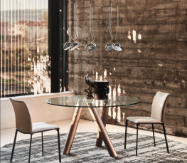 Round dining table CATTELAN ITALIA RAY-Leather