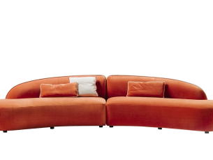 Sofa curved Erasmo Orange BLACK TIE