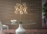 Round crystal dining table with marble base CURLING BONALDO