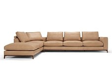 6 seater corner sofa leather DORSEY 6 AMURA