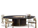Dining Table Nettuno Oval Ebony with Horn Inlays ARCAHORN