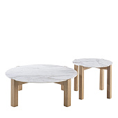 Coffee tables set of 2 Moon 2-Piece white marble DURAME