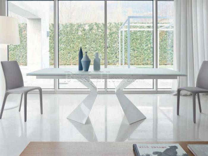 Extending rectangular crystal dining table PRORA BONALDO