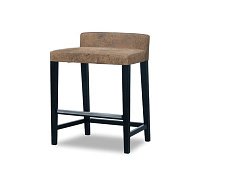 Low leather stool OSLO BAXTER