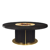 Dining Table Nettuno Oval Ebony with Horn Inlays ARCAHORN