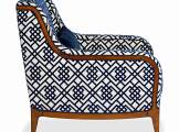 Armchair Futura Patterned blue and white Bergere SALDA
