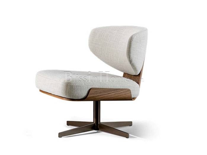 Swivel armchair fabric with 4-spoke base OLOS BONALDO