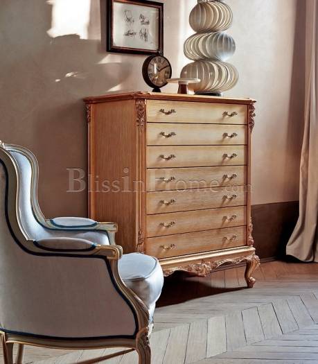 Chest of 7 drawers, wooden top with crystal Calipso SILIK 707