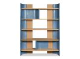 Open wooden and leather bookcase JONI BAXTER