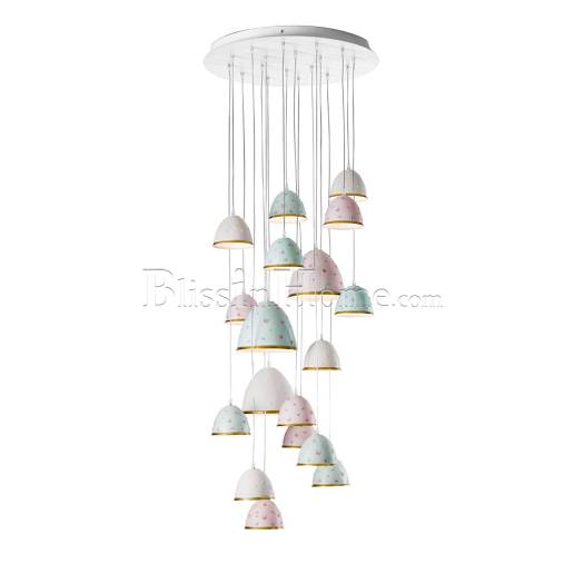 Pendant Lamp Butterfly 18-Light Multicolor VILLARI HOME COUTURE