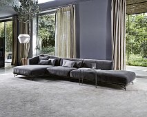 Sofa fabric with chaise longue LENNOX DITRE