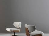Swivel armchair fabric with 4-spoke base OLOS BONALDO