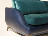 Sofa Couch with leather and Fabric Combination MANTELLASSI 1926