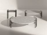 Low round marble coffee table HARPE BONALDO