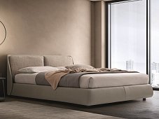 Bed with leather headboard BEND 3 DITRE
