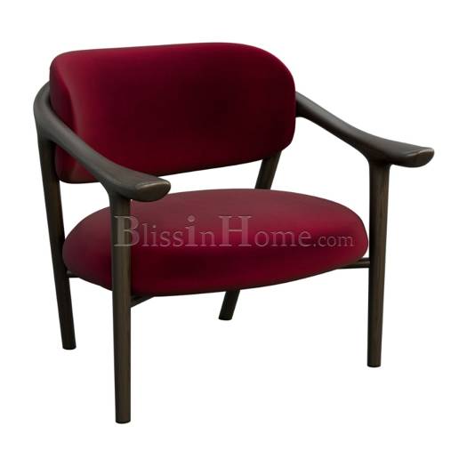 Lounge Chair Aida brown and Ruby-red MORELATO