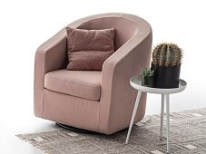 Swivel armchair leather with armrests ALEX 1 AERRE