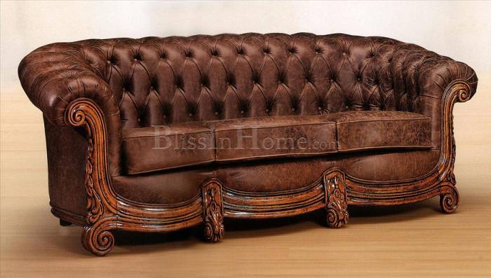 Sofa 3-seat leather Naxos MORELLO GIANPAOLO 1074/N