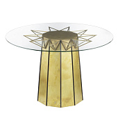 Dining Table Circus Glass with Brass Structure BRONZETTO