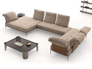 Sectional corner sofa fabric with chaise longue ADA 1 DITRE